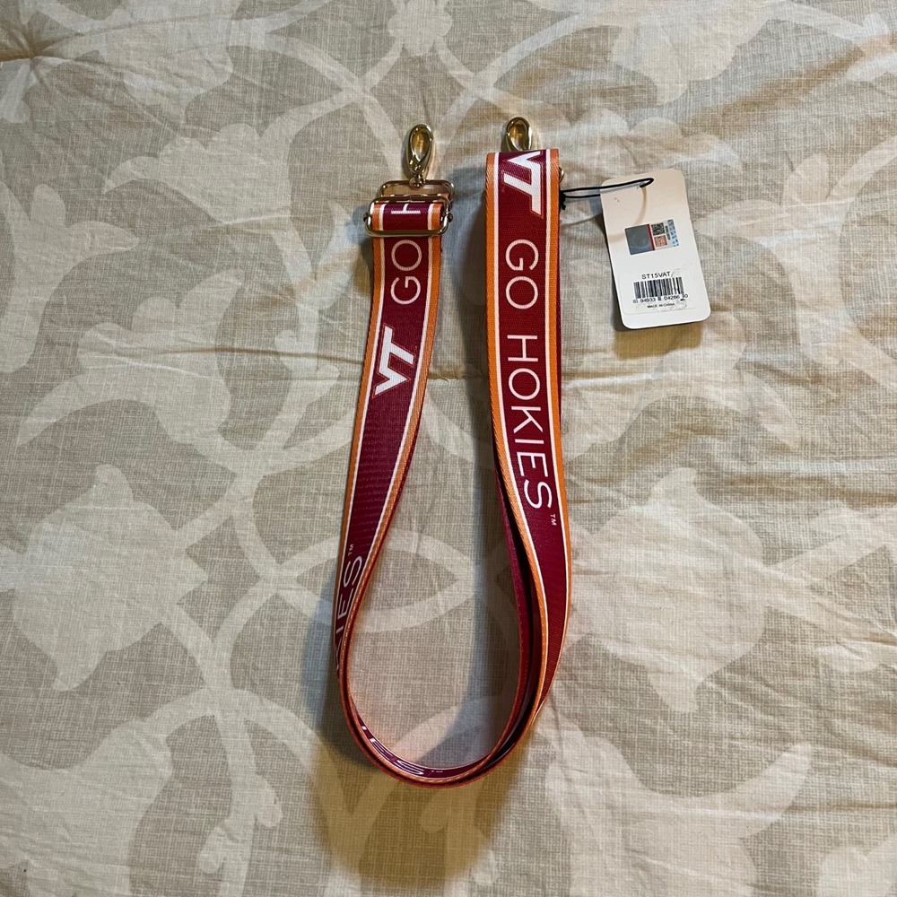 Desden Virginia Tech Hokies GO HOKIES bag Strap‎ Red Orange Gold VT Logo